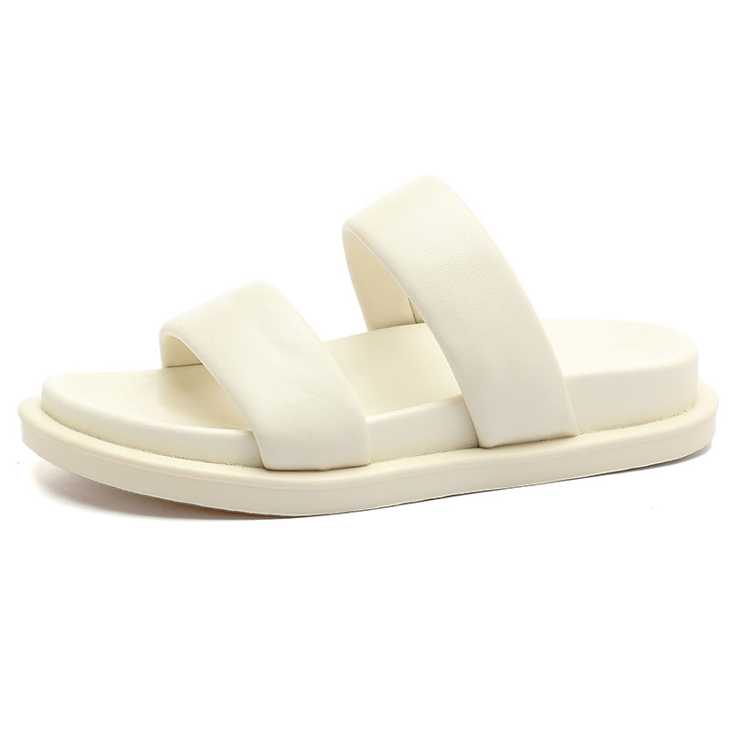 Genuine Leather Candy-colored Flat Slippers foto 2
