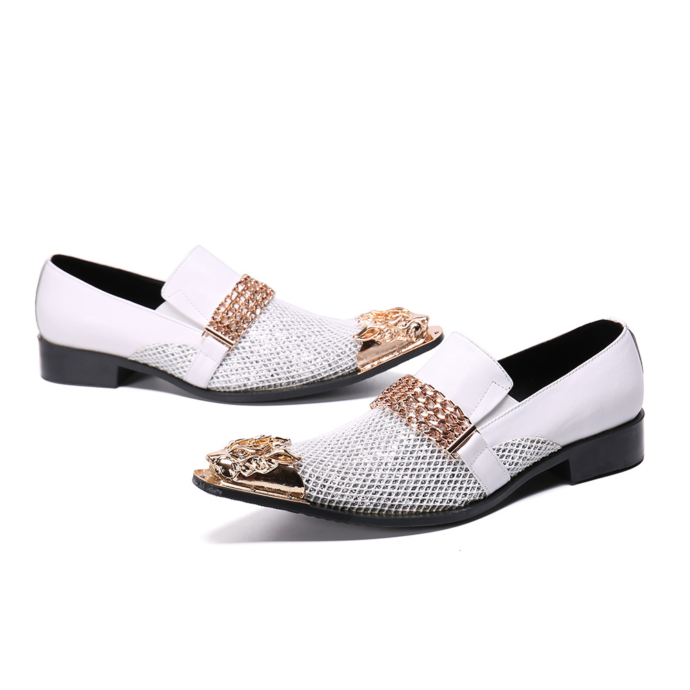 British Pointed Bright Leather Inner Height Increasing Leather Shoes foto 5