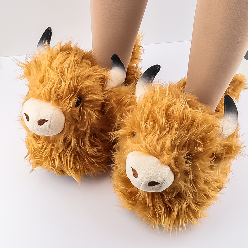 Simulated Scottish Yak Plush Slippers Cartoon Animal foto 4