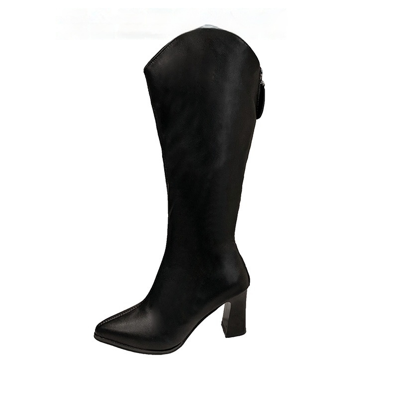 Women's Plus-size Pointed-toe Boots With Back Zippers foto 2
