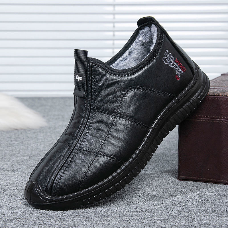 Winter Men's Warm Velvet Padded Thickened Waterproof Non-slip Elderly Cotton Boots foto 2