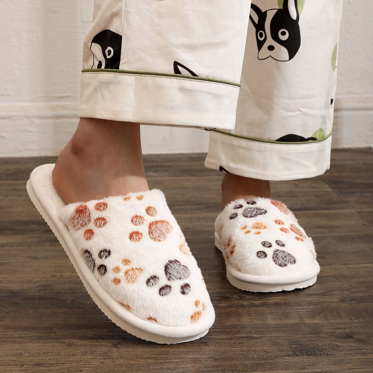 Women's Cartoon Print Versatile Velvet Cotton Slippers foto 5