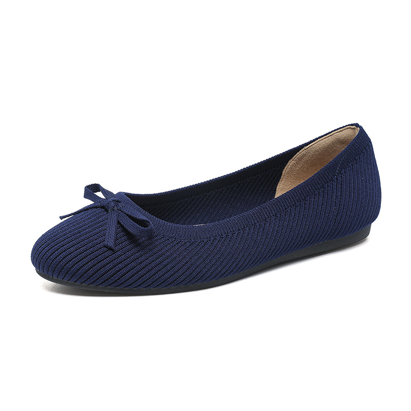 Round Toe Shallow Mouth Flat Pumps Women's Bow Casual Plus Size Convenient Shoes foto 4