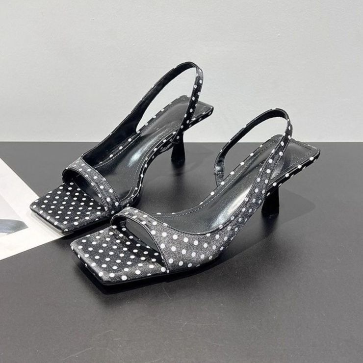 French-style Stiletto Black Square-toe High Heels For Women foto 4