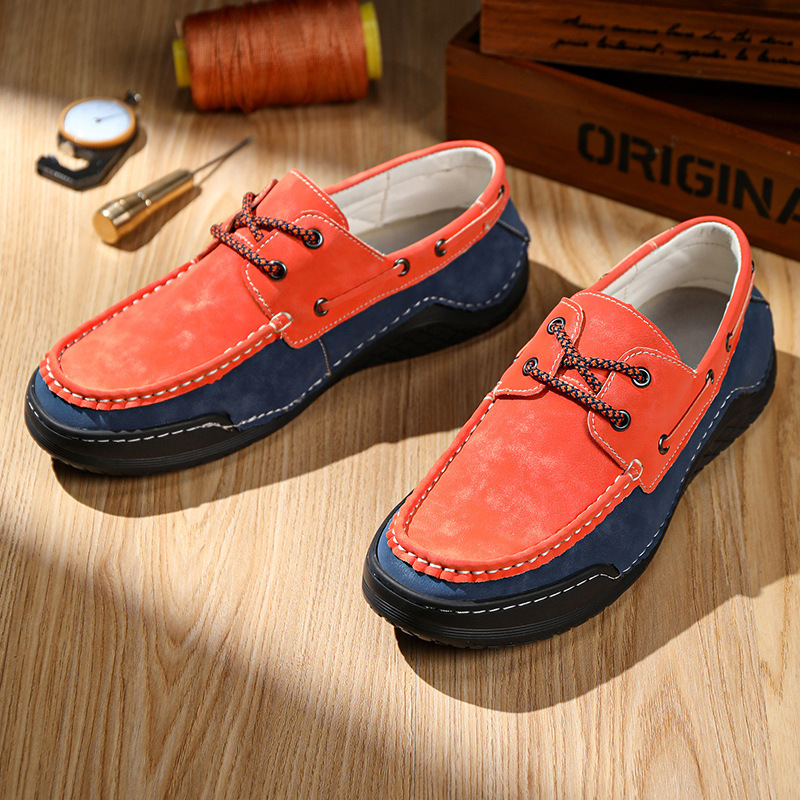 Retro Men's Large Size Shoes Color Matching foto 3