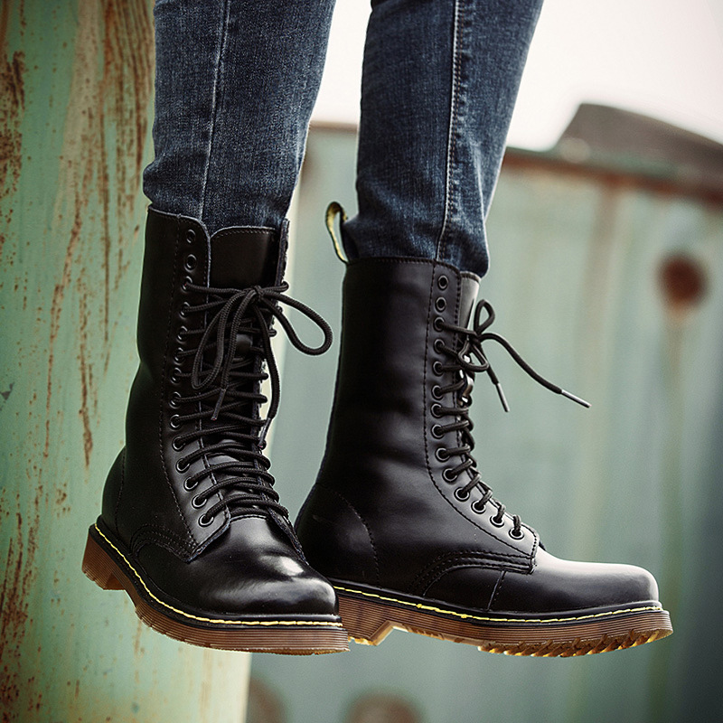 Men's Breathable Leather Cotton Shoes Lace-up foto 4