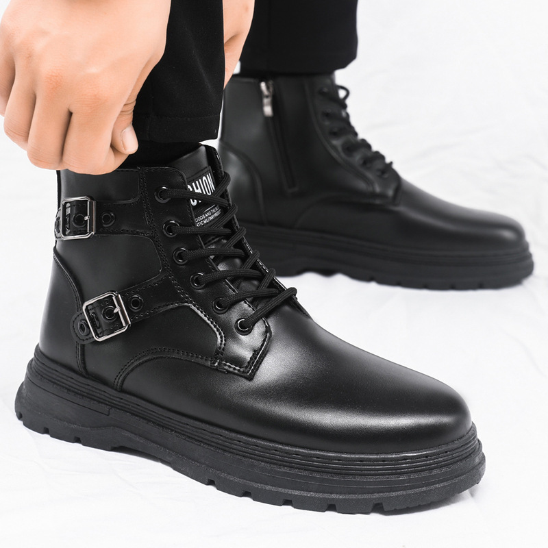 Black Martin Boots Male British Style Working Boots foto 5