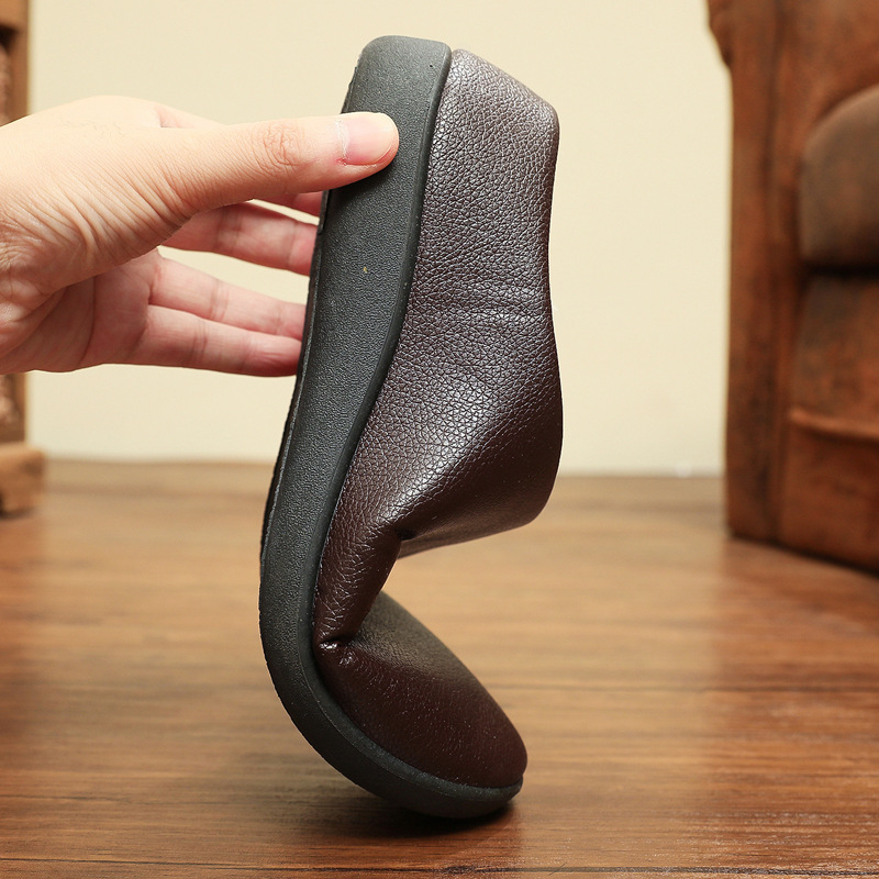 Men's Cotton Non-slip Soft Bottom Leather Surface Waterproof Shoes foto 5