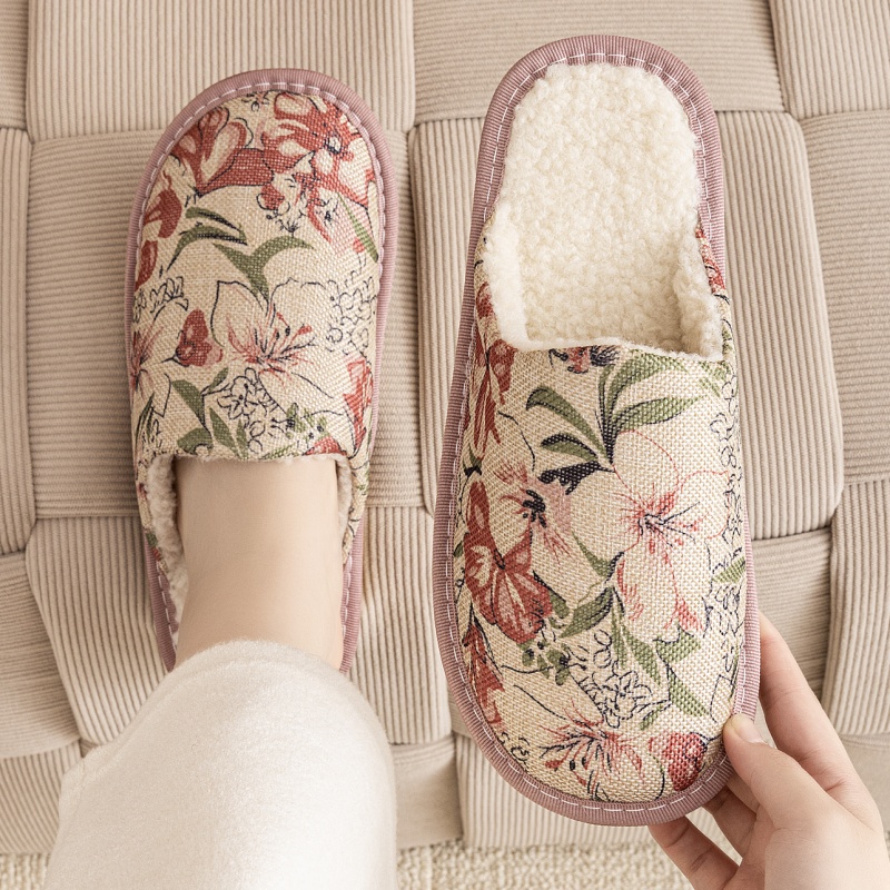 Warm Winter Linen Surface Household Cotton Slippers foto 5