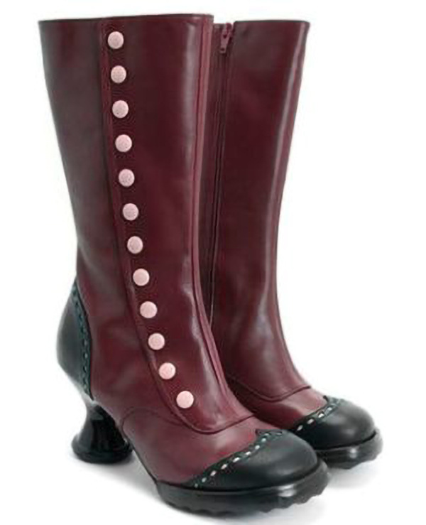 Fashionable Button-decorated Irregular-heeled Women's Thigh-high Boots foto 5