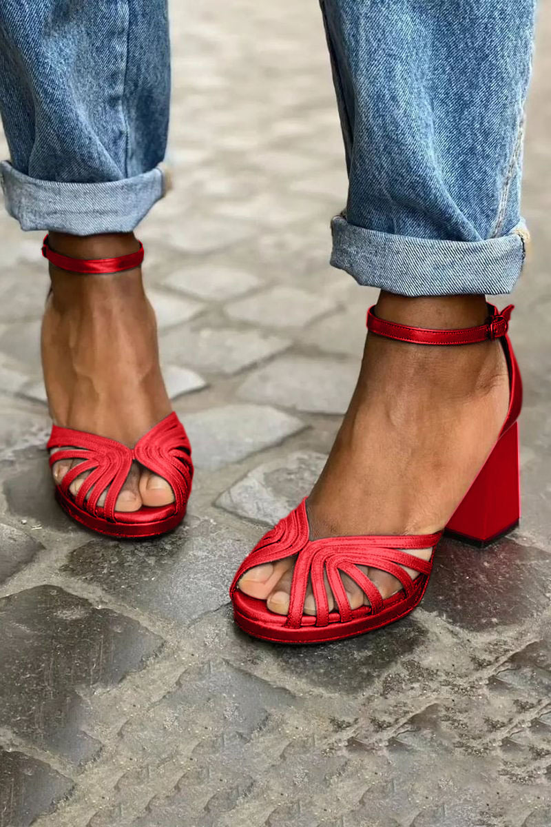Women's High Heel Fashion Peep Toe Buckle Sandals foto 3