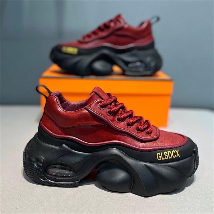 Leather Surface Trend Sports Leisure Platform Men's Shoes foto 4