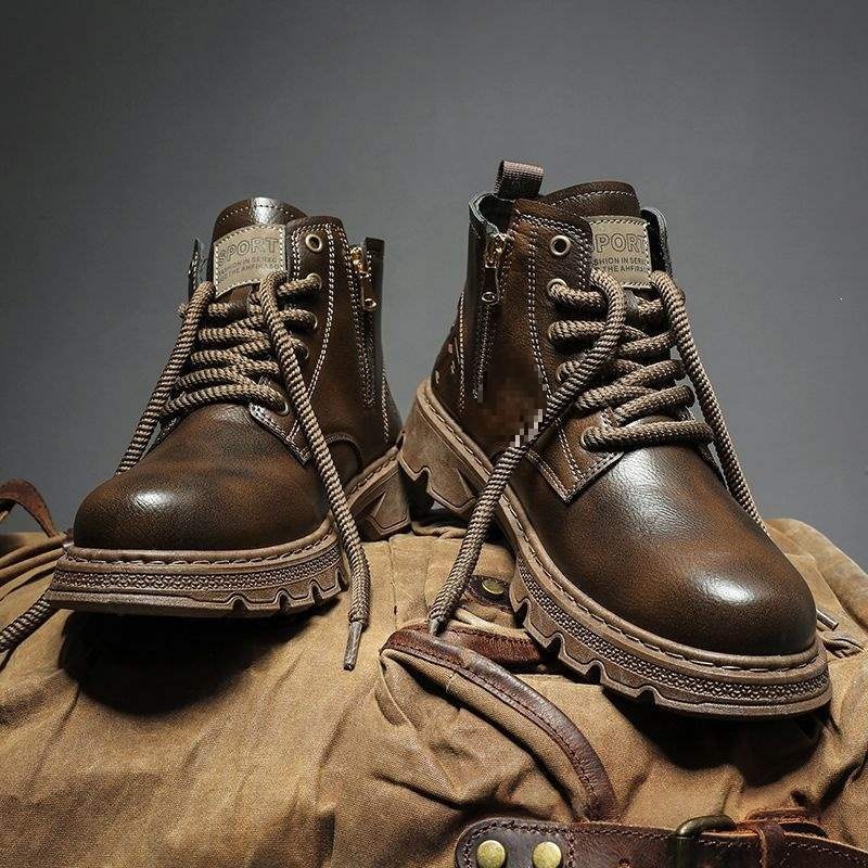 Men's Spring Casual High-top Leather Boots foto 4