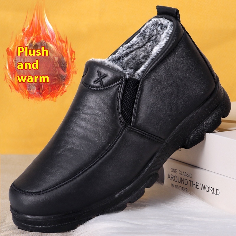 Winter Elderly Cotton Shoes Polyurethane Thick Cotton Boots Thick Warm foto 3