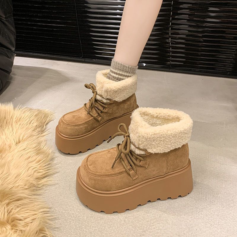 Short Fleece-linedHeight-increasing Snow Boots With A Chunky Sole And A Roomy Toe Box foto 3