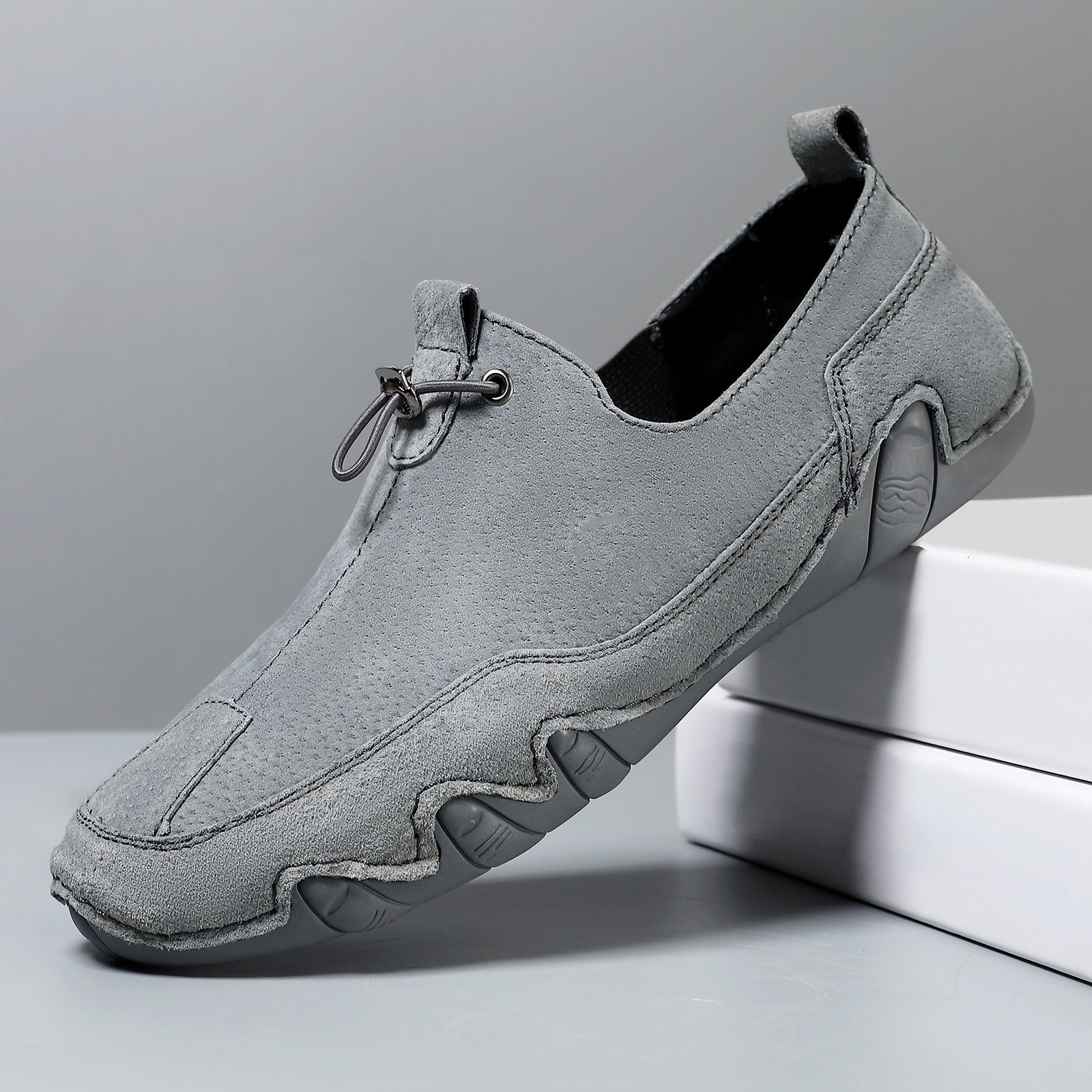 Men's Plus Size Sports Genuine Leather Leather Shoes foto 2