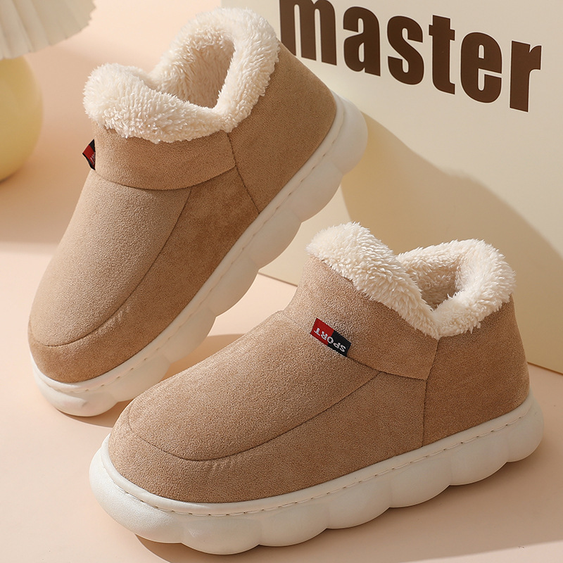 Couples Cotton Shoes Winter Wear Bag Heel Fleece-lined Indoor Warm foto 3