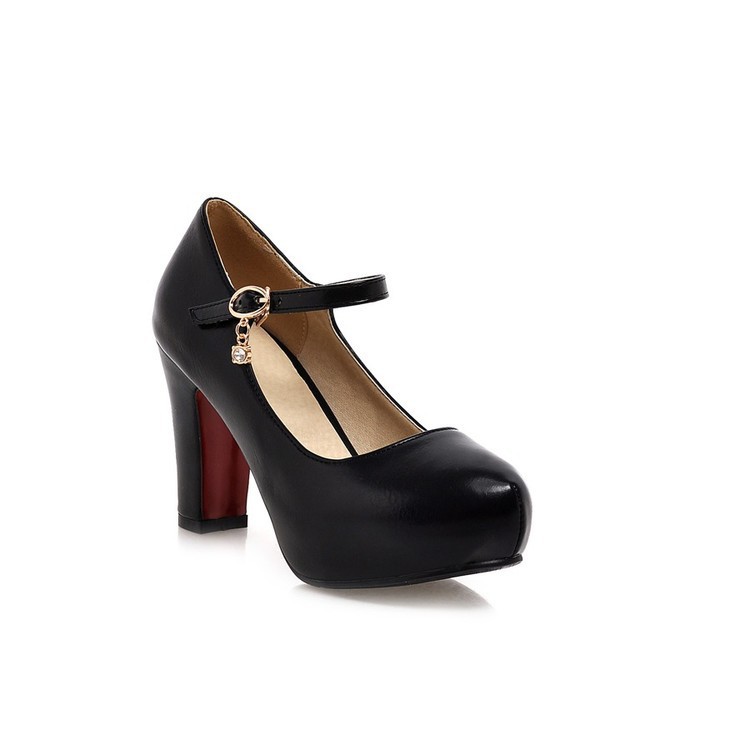 Chunky-heeled Round-toe High Heels For Women foto 4