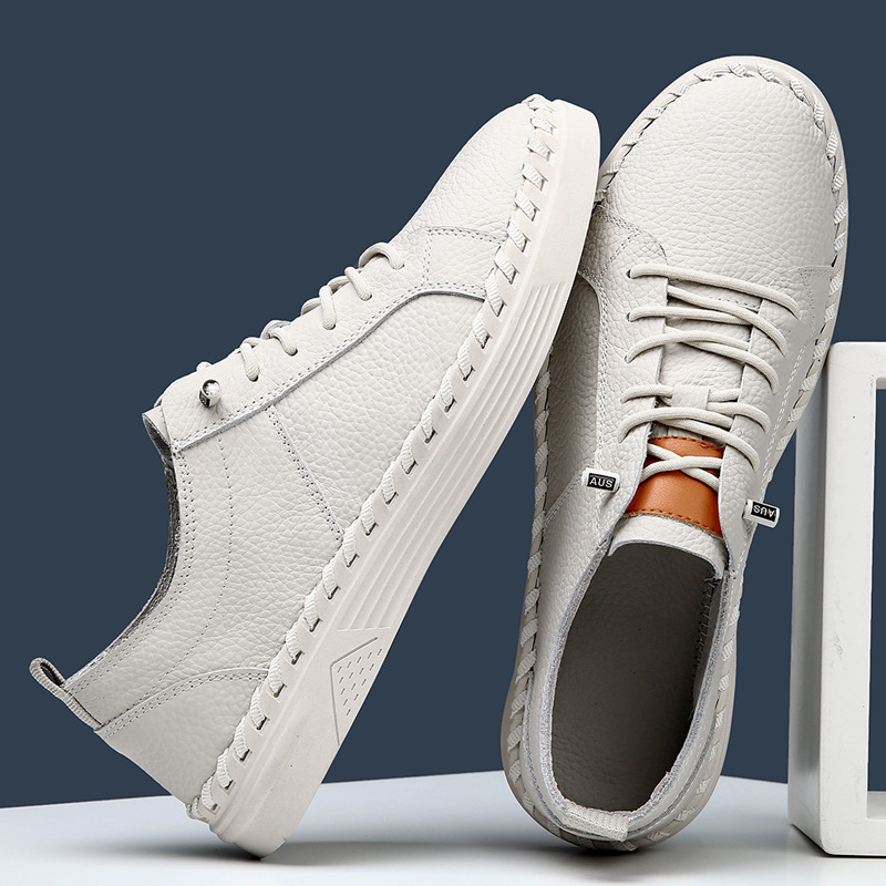 First Layer Soft Cowhide Men's Sneakers Breathable Sweat Absorbing foto 2