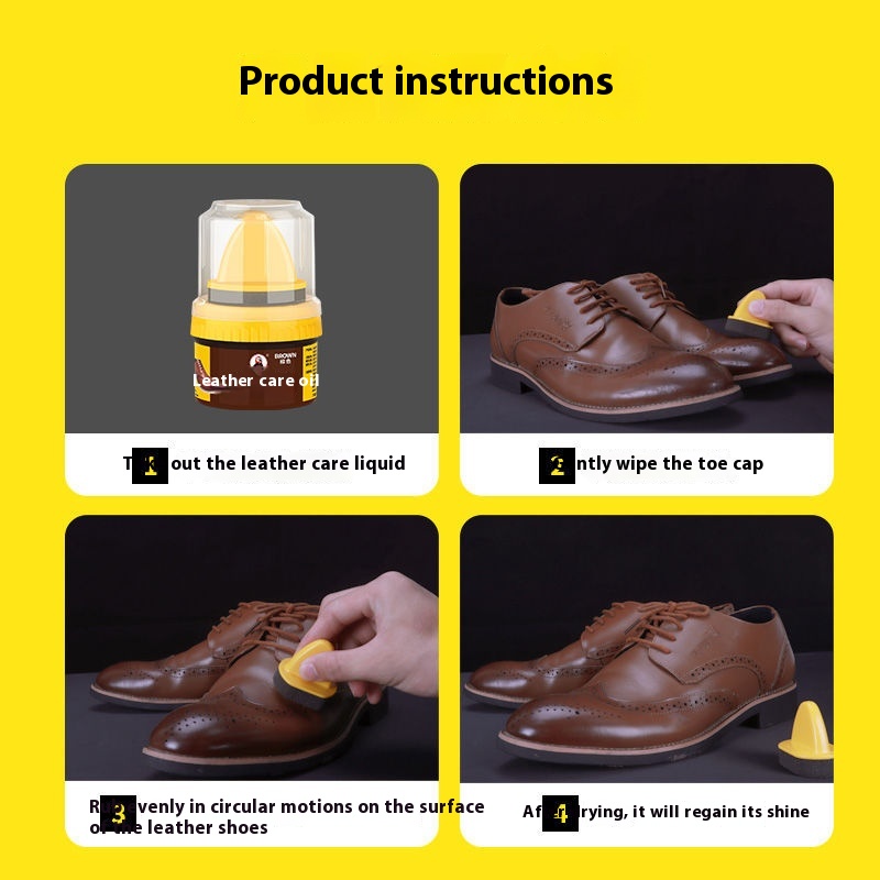 Leather Shoes Polish Lanolin Get Sponge Head Black Brown Natural Color Colorless Maintenance Anti-cracking Non-stick foto 5