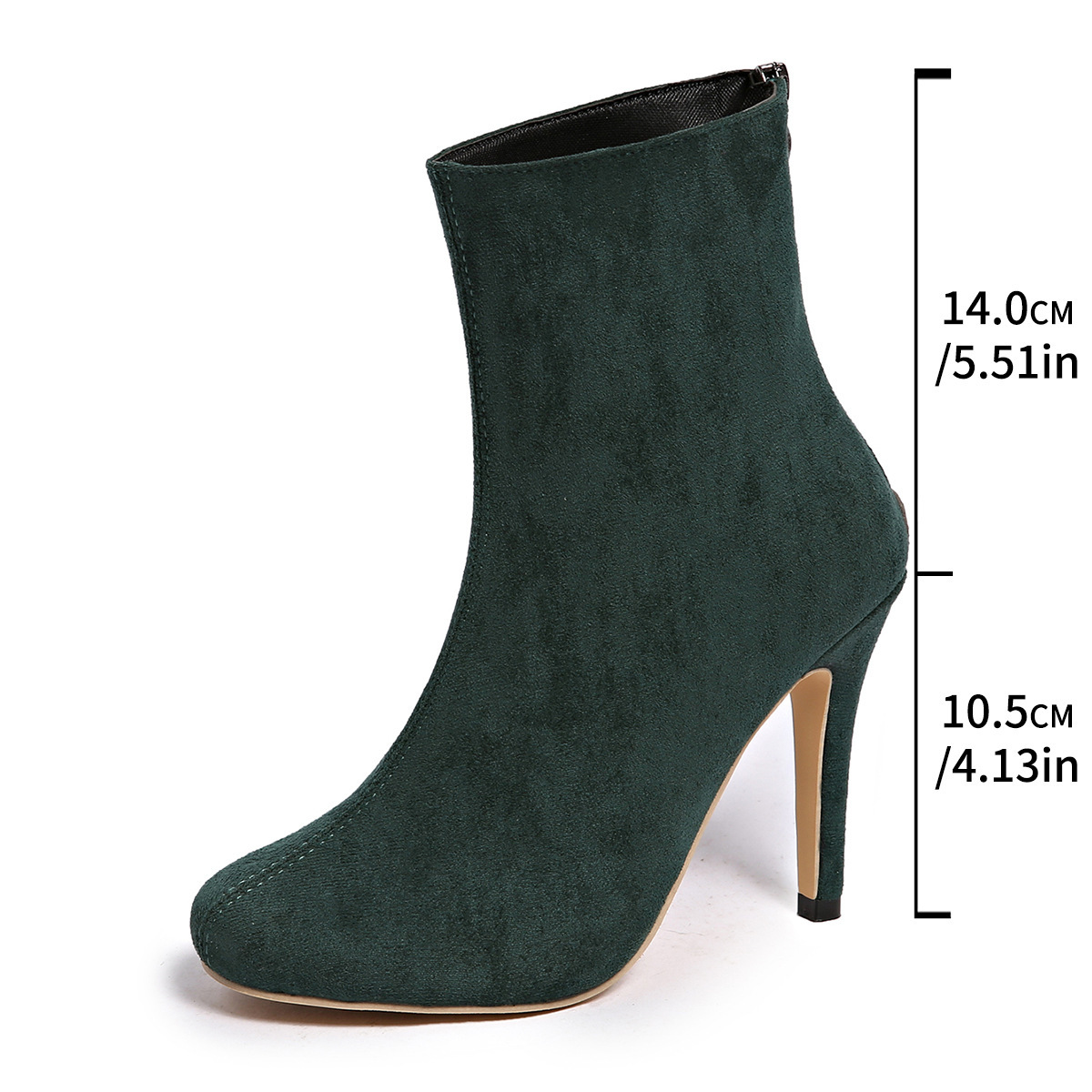Womens Stylish Figure-flattering Suede High-heeled Ankle Boots foto 3