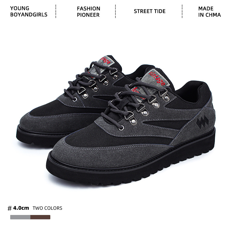 Leisure Sports Skateboard Shoes All-match Flat Soft Bottom Lace Up Men foto 3