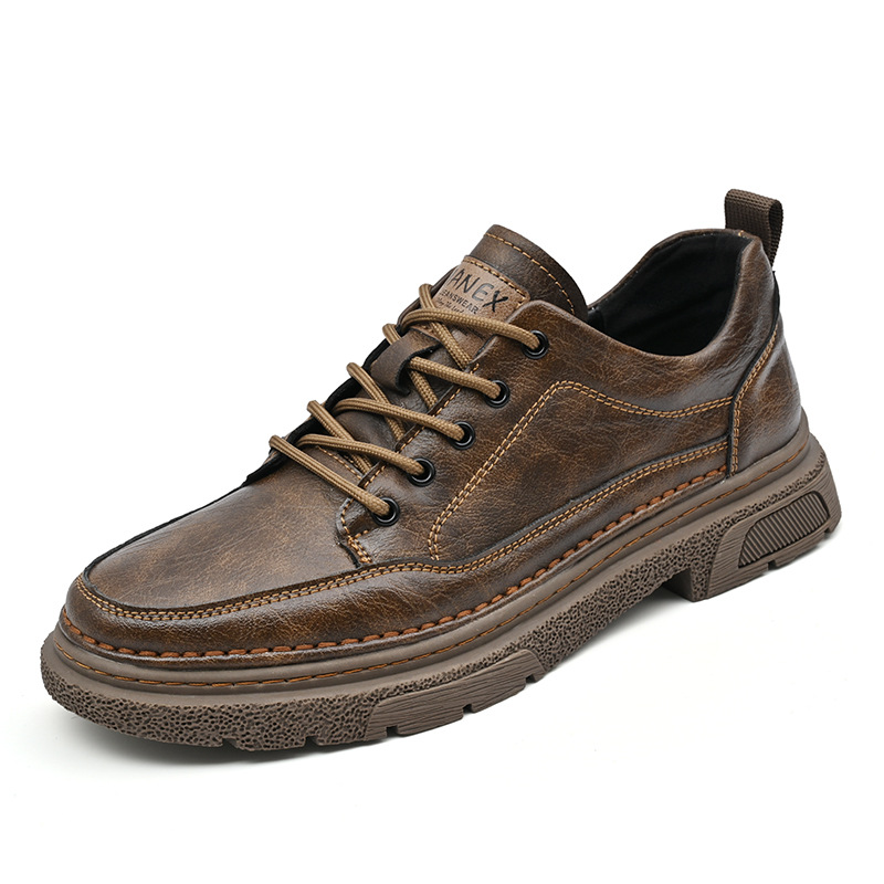 Low-cut Cowhide Upper Handmade Hikingcross-country Casual Shoes foto 5