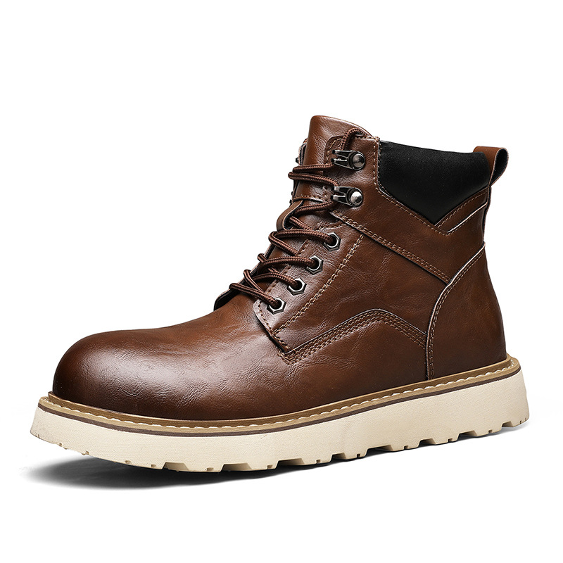 New Men's Platform High-top Motorcycle Sports Leisure Worker Boot foto 4