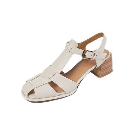 French Style Retro Closed Toe Roman Style Hollow-out Women's Sandals foto 3