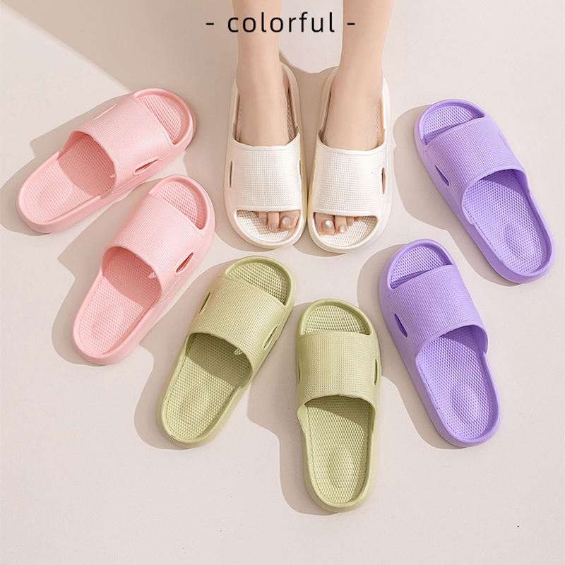Solid Color Thick Bottom Home Slippers Summer Non-slip Floor Bathroom Slipper Women Men Couples Shoes foto 3