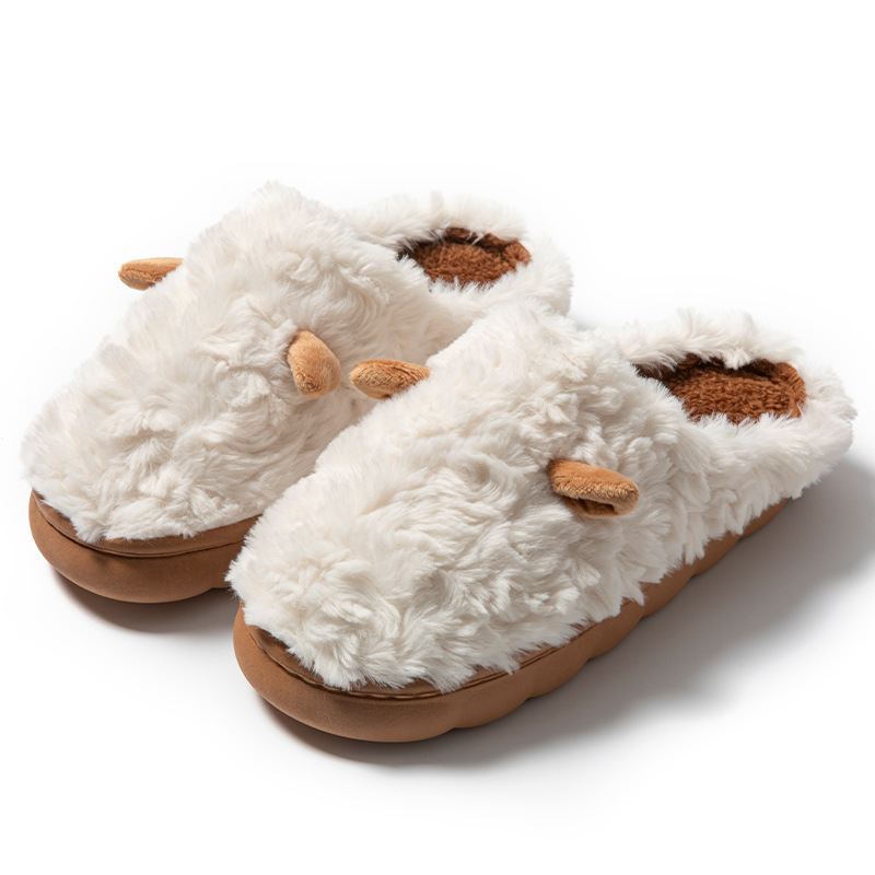 Non-slip Thickening Thermal Home Cotton Slippers foto 3