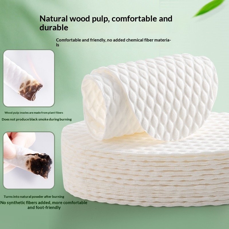 Summer Thin Anti-sweat Disposable Wood-pulp Shoe Insoles foto 3