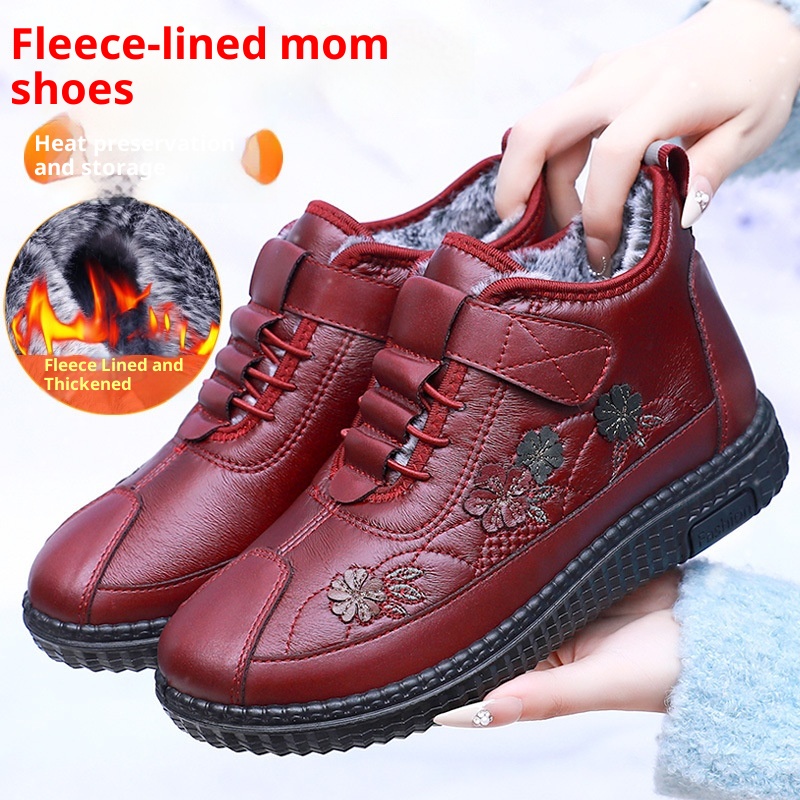 Old Beijing Cloth Shoes Women's Elderly Cotton Winter Fleece-lined Warm Soft Sole foto 2