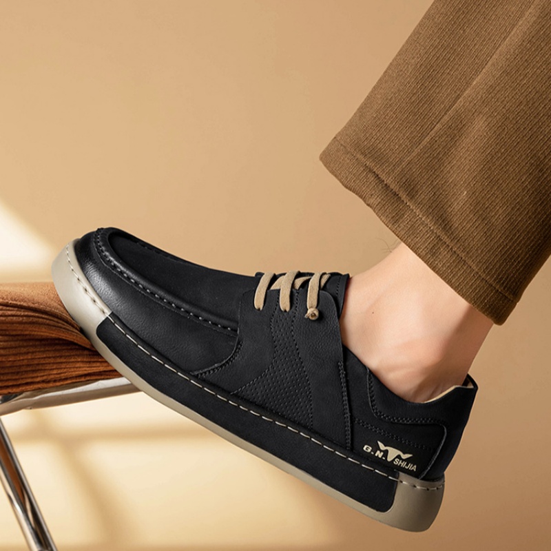 New Bean Shoes Thick Bottom Men's Shoes Slip-on British Casual Sneakers foto 4