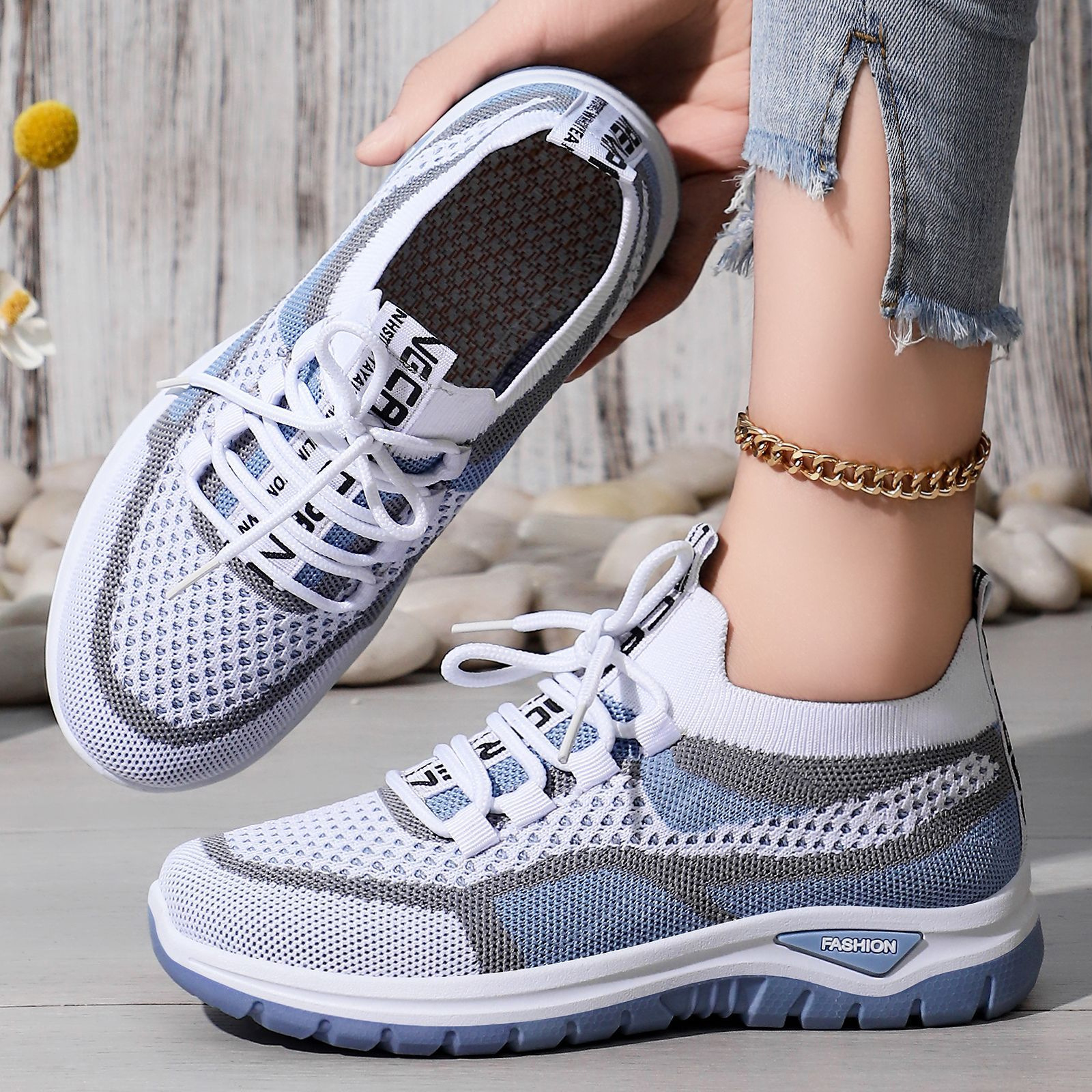 Women's Fly Woven Mesh Low-cut Lightweight Comfortable All-match Casual Shoes foto 2