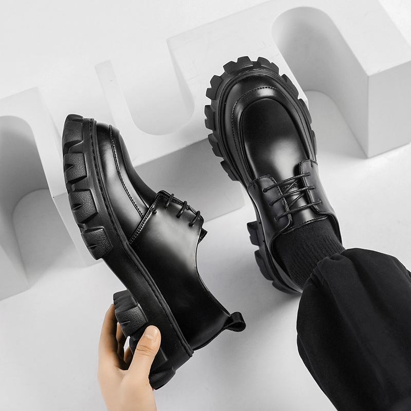 Men's Low Casual Platform Height Increasing Formal Leather Shoes foto 4
