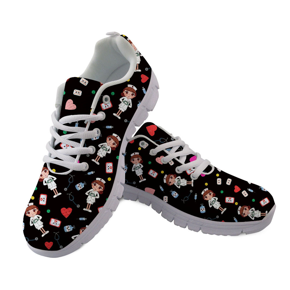 Cute Colorful Nurse Nurse Print Sports Casual Lightweight Lace-up Shoes foto 2