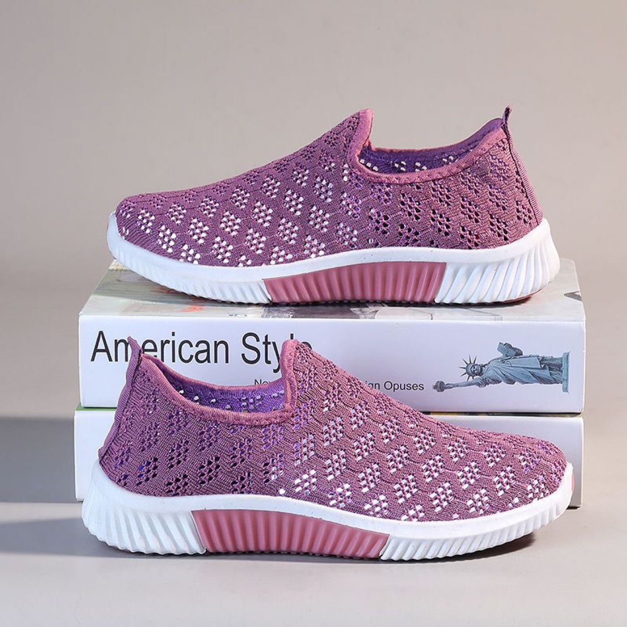 Womens Lightweight Mesh Shoes Breathable Flat Casual Footwear foto 3