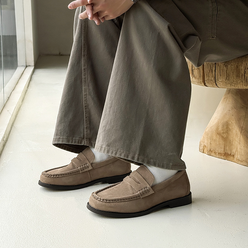 Atmosphere Basic Soft Bottom Slip-on Niche Casual All-match Leather Shoes foto 5