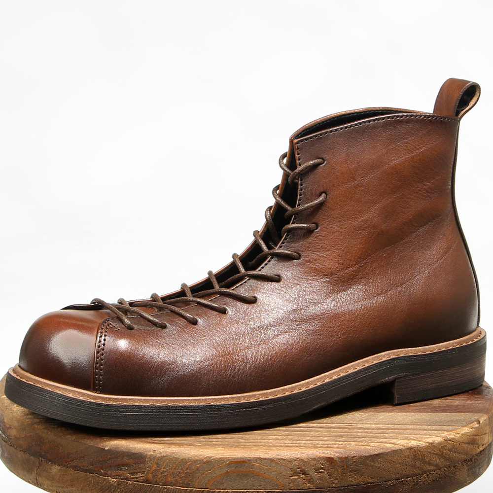 Men's Martin Boots Amekaji Work Genuine Leather Vintage Style foto 2