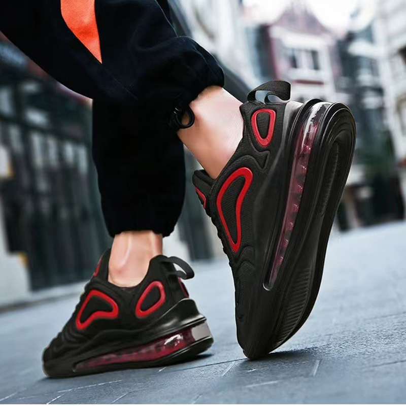 Casual Air Cushion Black Shoes Men Outdoor Breathable Lace-up Sneakers Running Sports Shoes foto 4