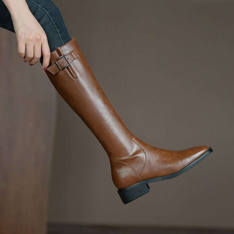 High-grade Below The Knee Slimming Chunky Heel Knight foto 3