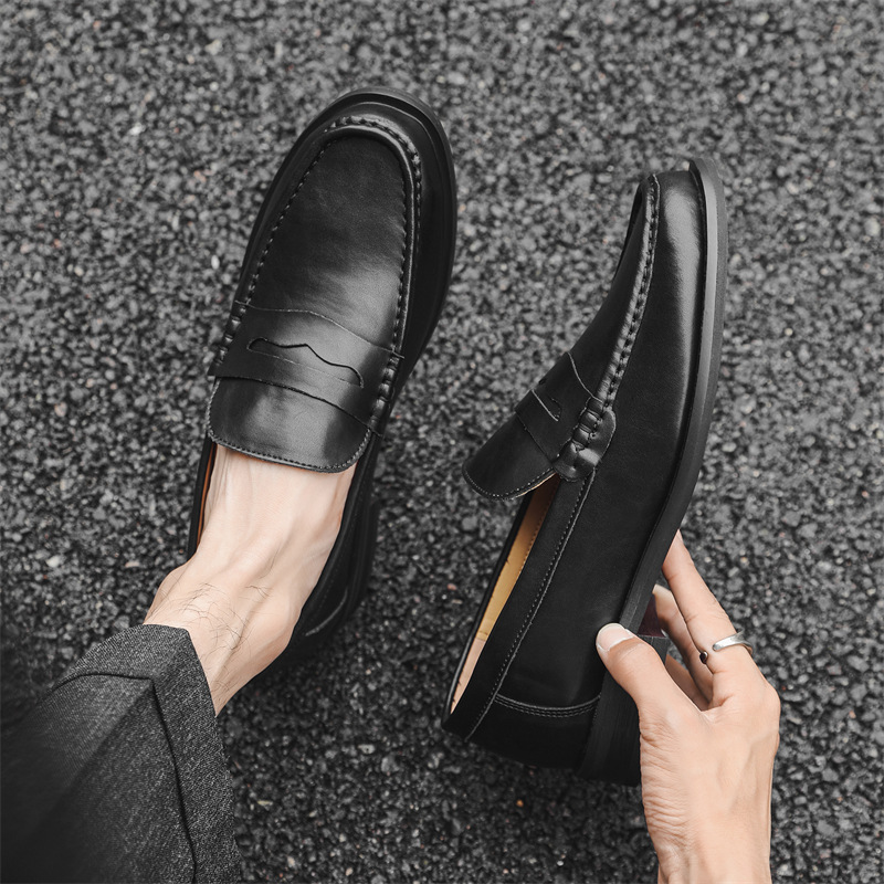 Casual Leather Shoes Men's Soft Bottom Slip-on foto 5