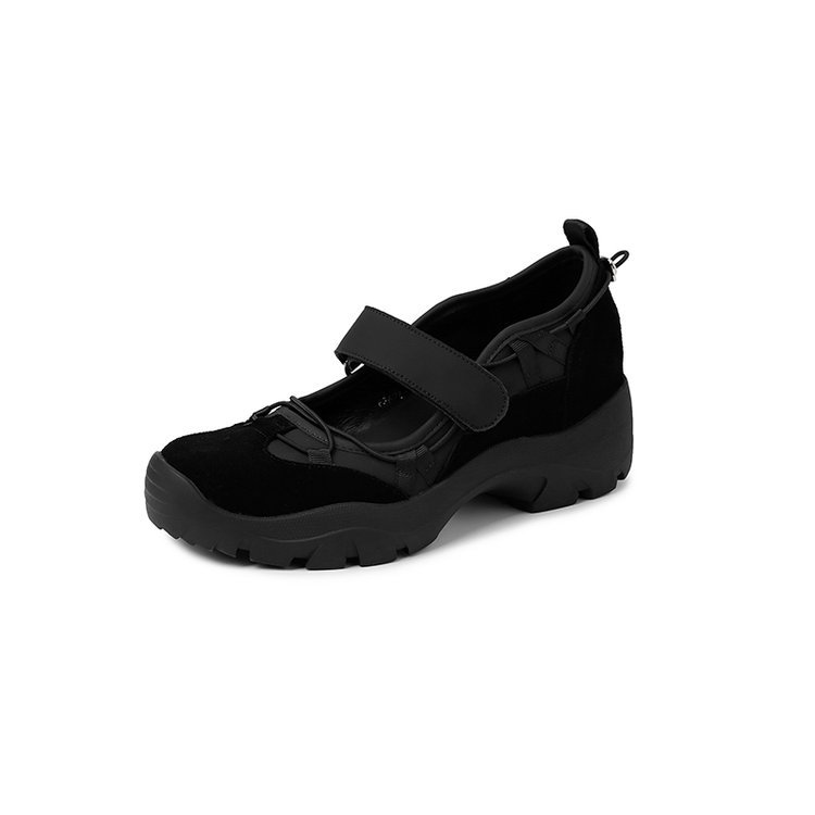 Retro Leather Chunky-soled Velcro Sneakers foto 4