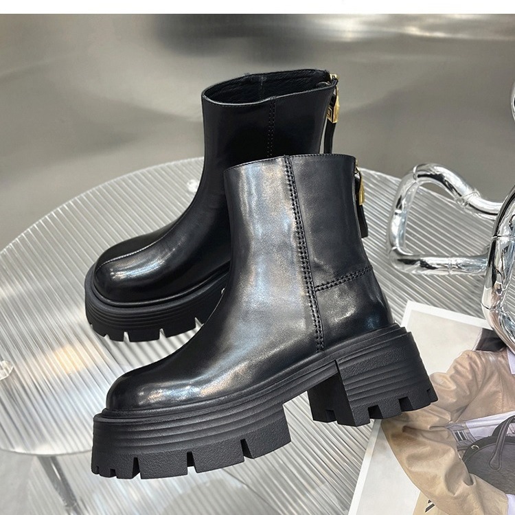 Autumn And Winter Korean Style Thick Bottom Chunky Heel Short Tube Fashion Boots Children foto 5