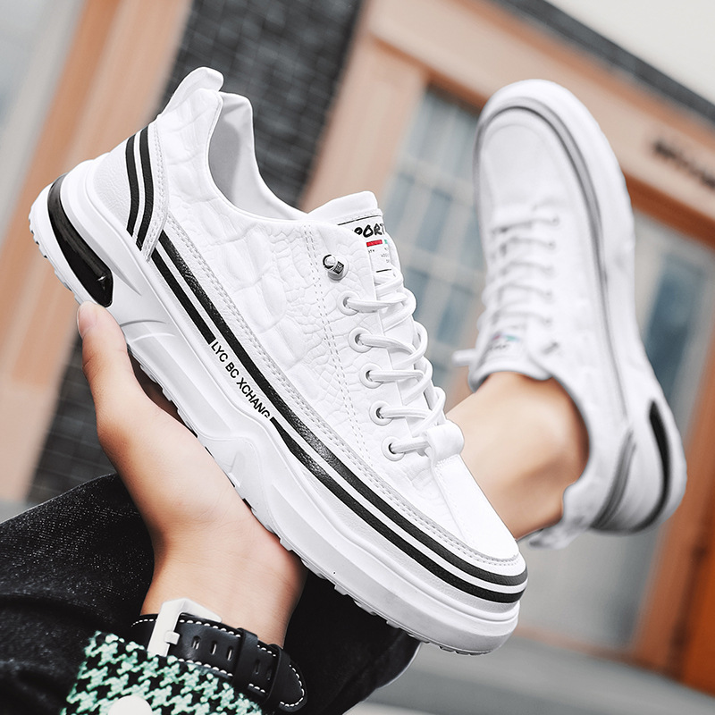 Youth Outdoor Sneakers Low-top Slip-on Casual Shoes Canvas White Shoes foto 4