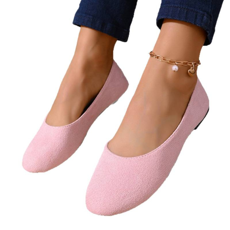 Plus-size Round-toe Suede Low-cut Pumps foto 2