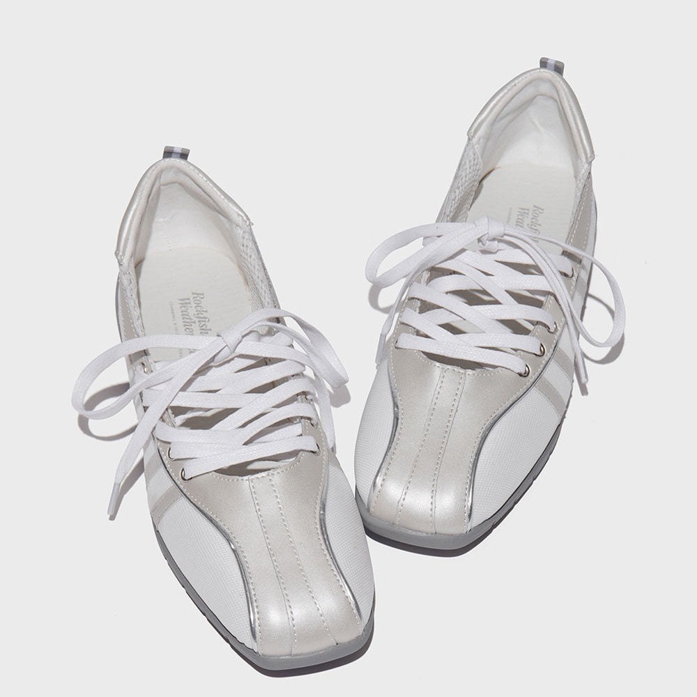 Womens Niche Square-toe Ballet Flats With Crisscross Straps foto 4