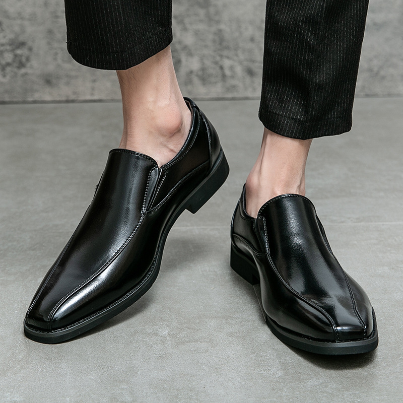 Men's Shoes Patent Leather Casual Pointed Leather Shoes Studio Set Leather foto 2