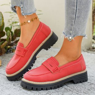 British-style Loafers Chunky-heel Women's Shoes foto 5